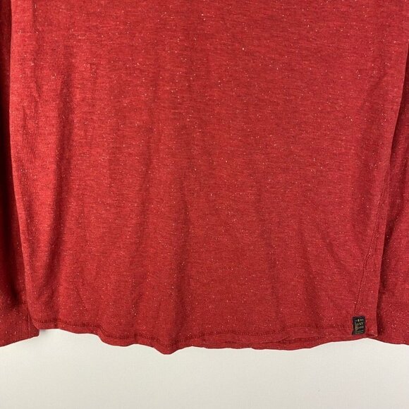 Lucky Brand Snow Heather Hoodie Pullover Mens Medium Red White Speckled - Picture 3 of 9